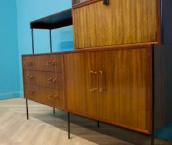 Pamono Shelving Unit Desk in Teak and Walnut from Vanson, 1950s><noscript><img width=