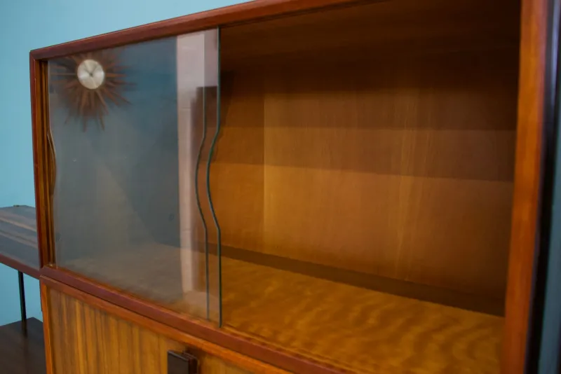 Pamono Shelving Unit Desk in Teak and Walnut from Vanson, 1950s> Shelves & Wall Units