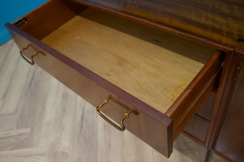 Pamono Shelving Unit Desk in Teak and Walnut from Vanson, 1950s> Shelves & Wall Units