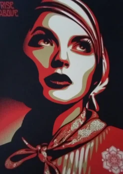 Outlet Pamono Shepard Fairey Obey, Rise Above Rebel, Screenprint