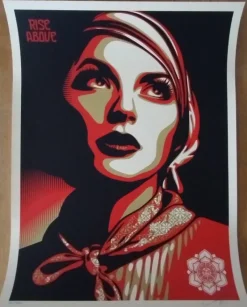 Outlet Pamono Shepard Fairey Obey, Rise Above Rebel, Screenprint