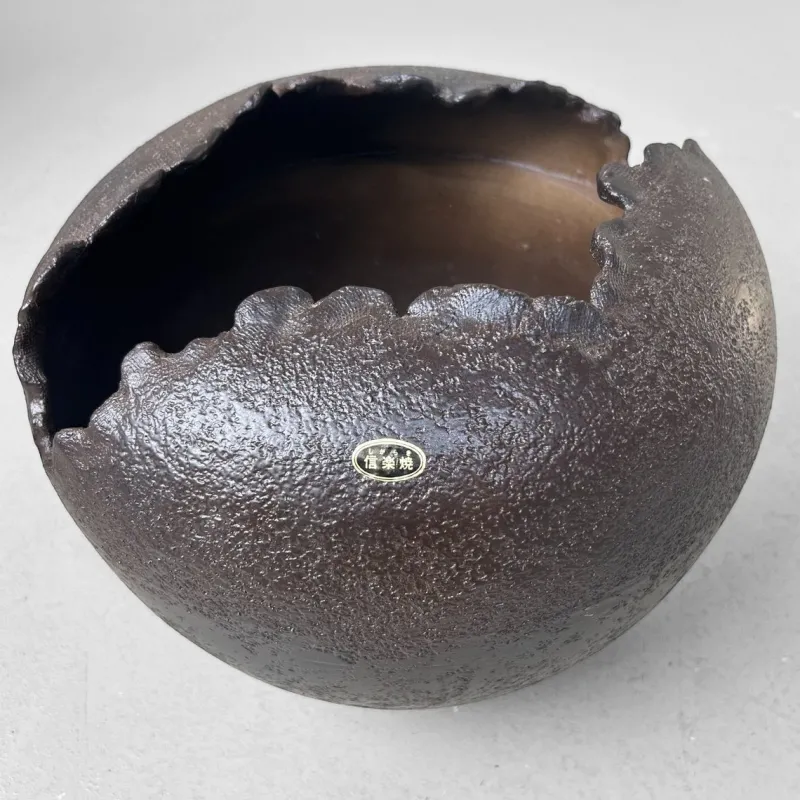 Pamono Shigaraki Ceramic Sculptural Ikebana Vase, 1970s
