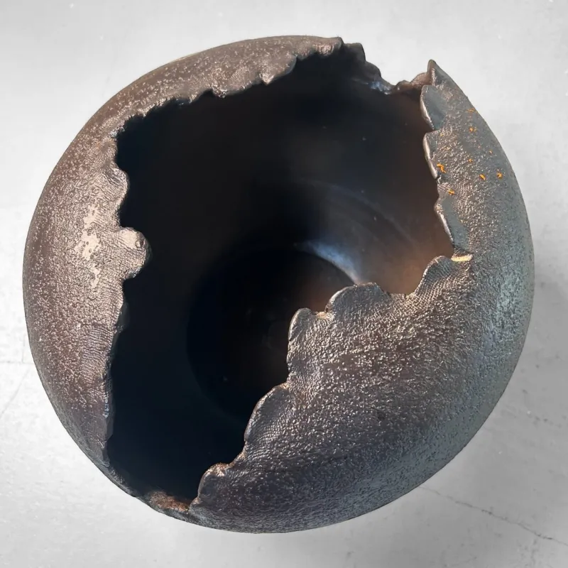 Pamono Shigaraki Ceramic Sculptural Ikebana Vase, 1970s