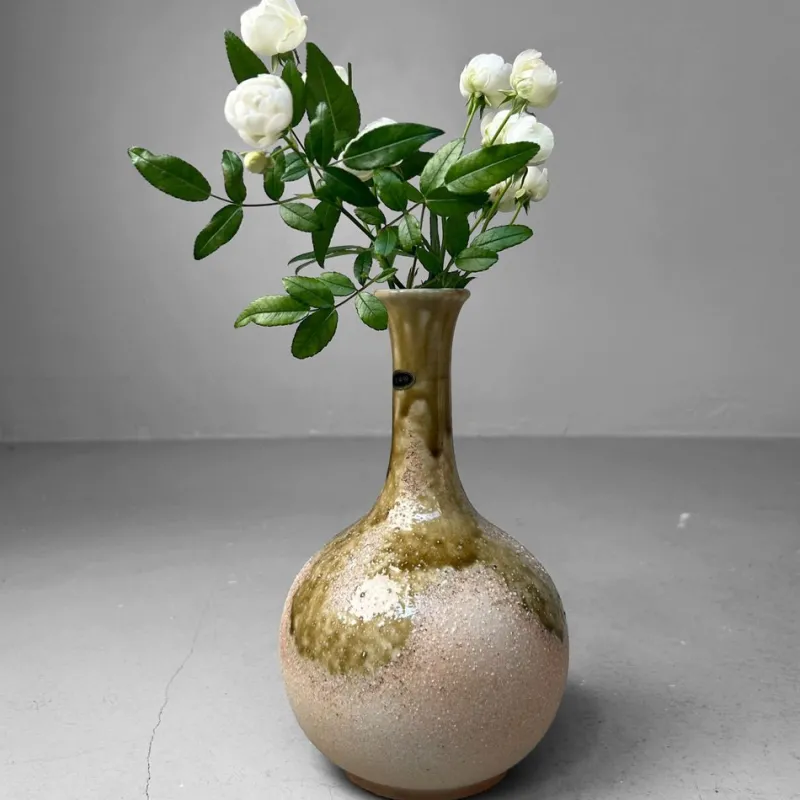 Pamono Shigaraki Ikebana Flower Vase, 1980s