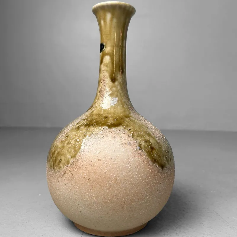 Pamono Shigaraki Ikebana Flower Vase, 1980s