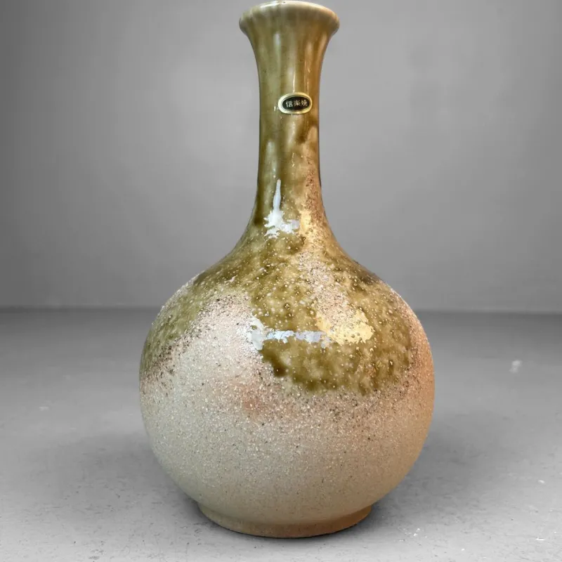 Pamono Shigaraki Ikebana Flower Vase, 1980s