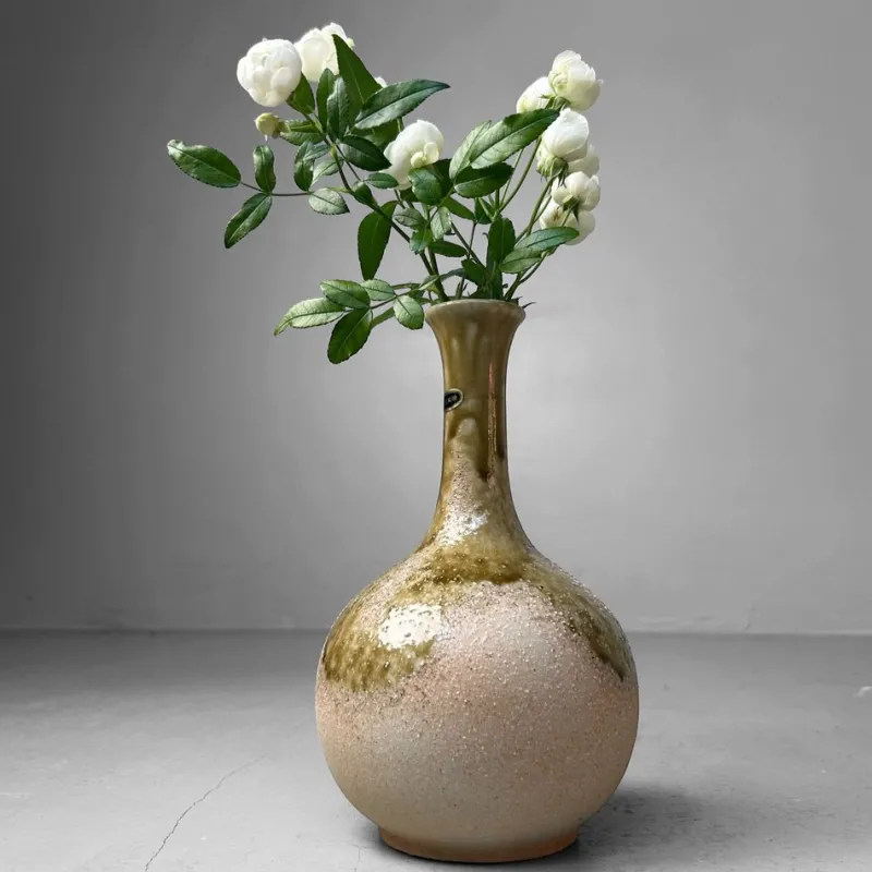 Pamono Shigaraki Ikebana Flower Vase, 1980s