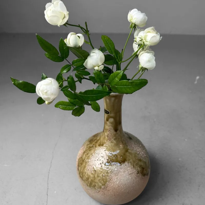 Pamono Shigaraki Ikebana Flower Vase, 1980s