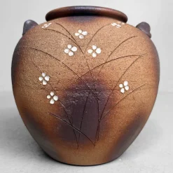 Hot Pamono Shigaraki Ikebana Flower Vase by Meizan, 1970s