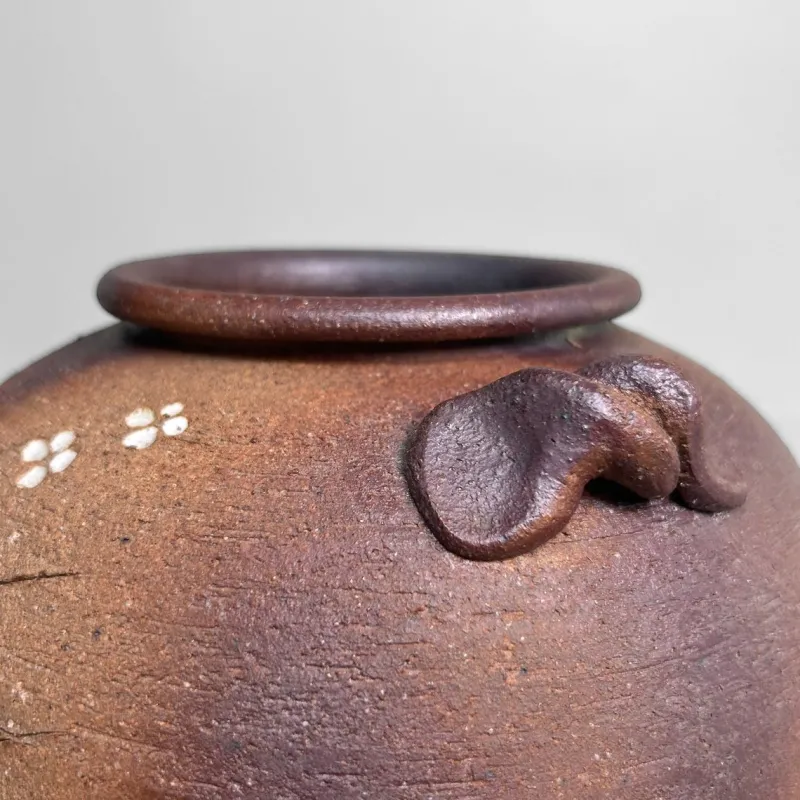 Hot Pamono Shigaraki Ikebana Flower Vase by Meizan, 1970s