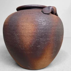 Hot Pamono Shigaraki Ikebana Flower Vase by Meizan, 1970s