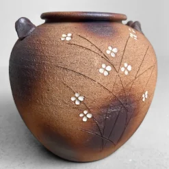 Hot Pamono Shigaraki Ikebana Flower Vase by Meizan, 1970s