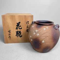 Hot Pamono Shigaraki Ikebana Flower Vase by Meizan, 1970s