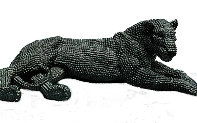 Hot Pamono Shiny Black Lion in Polyresine by Zenza Art & Deco