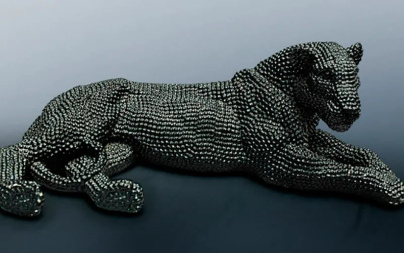Hot Pamono Shiny Black Lion in Polyresine by Zenza Art & Deco