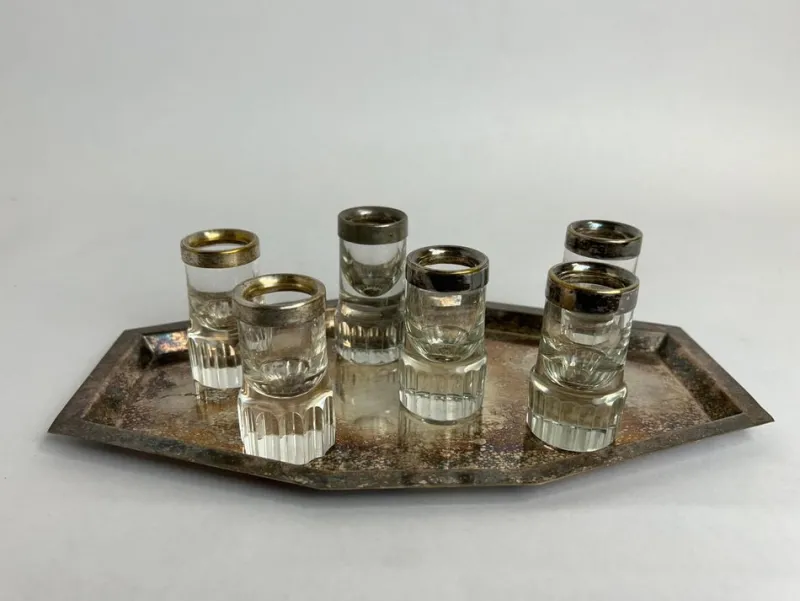 Hot Pamono Shot Glasses by Adolf Loos for Bakalowits & Söhne, 1890s, Set of 6