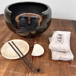 Hot Pamono Shōwa Era Japanese Traditional Tea Ceremony Furo Set, 1980s