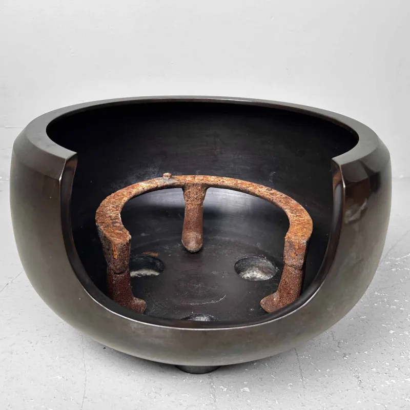 Hot Pamono Shōwa Era Japanese Traditional Tea Ceremony Furo Set, 1980s