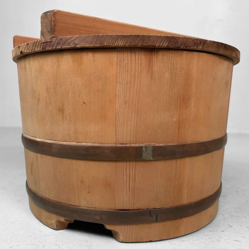 Pamono Shōwa Wooden Oke / Ohitsu Bucket, Japan, 1960s> Trunks Crates & Baskets