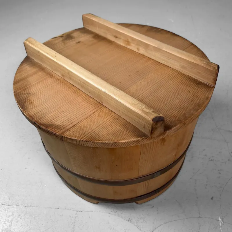 Pamono Shōwa Wooden Oke / Ohitsu Bucket, Japan, 1960s> Trunks Crates & Baskets