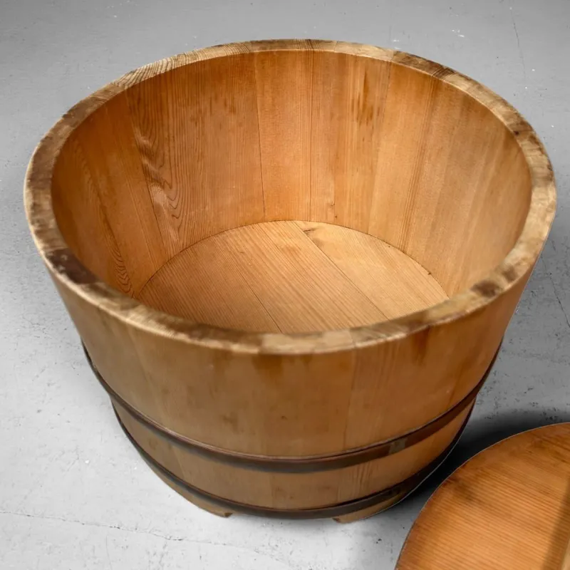 Pamono Shōwa Wooden Oke / Ohitsu Bucket, Japan, 1960s> Trunks Crates & Baskets