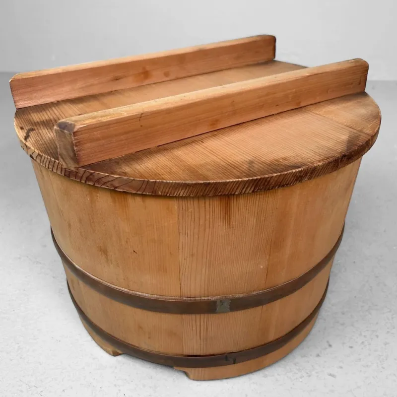 Pamono Shōwa Wooden Oke / Ohitsu Bucket, Japan, 1960s> Trunks Crates & Baskets