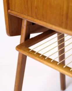 Pamono Side Table in Teak with Drawer and Wicker Shelf, 1960s