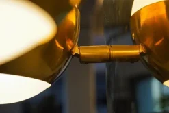 Discount Pamono Siderale Twin Shades Brass and Lattimo Glass Sconce by Silvio Piattelli