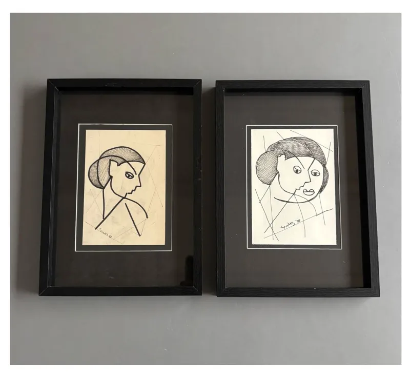 Discount Pamono Siep Van Den Berg, Post-War Constructivist Artworks, 1955, Artworks on Paper, Framed, Set of 2