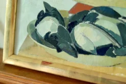 Pamono Sigfrid Södergren, Interior, 1970s, Oil on Canvas, Framed> Contemporary|Mid-Century