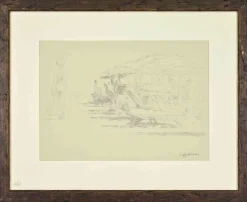 Pamono Sigfrido Oliva, At the Beach, Drawing on Paper, 1980s> Work On Paper