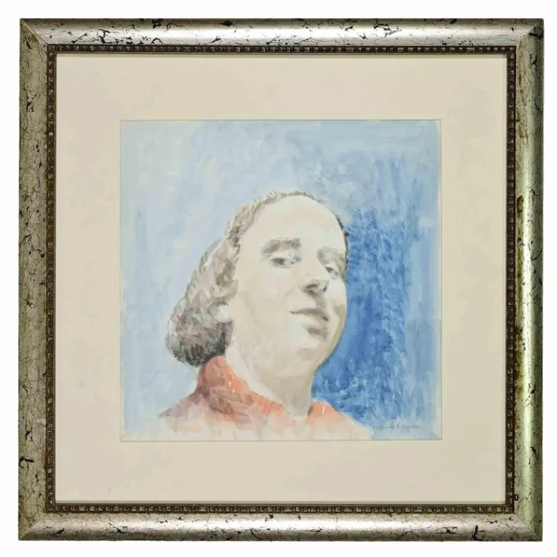 Hot Pamono Sigfrido Oliva, Portrait, Mixed Media Drawing, 1978