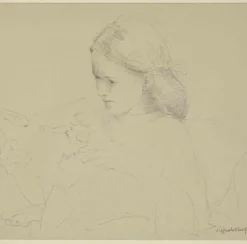 Pamono Sigfrido Oliva, Portrait of a Girl, Drawing on Paper, 1987> Work On Paper