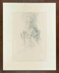 Pamono Sigfrido Oliva, Portrait, Pencil Drawing, 1980s> Work On Paper