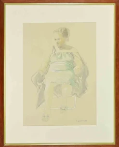 Pamono Sigfrido Oliva, Seated Woman, Drawing on Paper, 1990s> Work On Paper