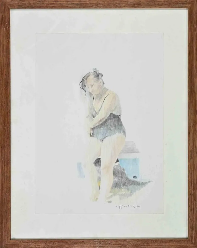 Hot Pamono Sigfrido Oliva, Woman, Drawing on Paper, 1990