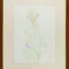Online Pamono Sigfrido Oliva, Woman, Pencil and Watercolor, 1980s, Framed