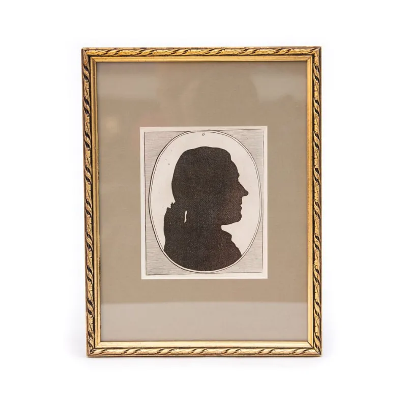 Pamono Silhouette Portrait of a Man, 18th-Century, Framed> Classical
