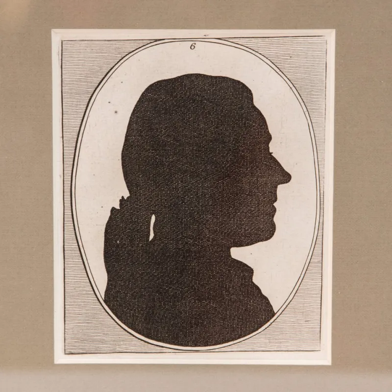 Pamono Silhouette Portrait of a Man, 18th-Century, Framed> Classical