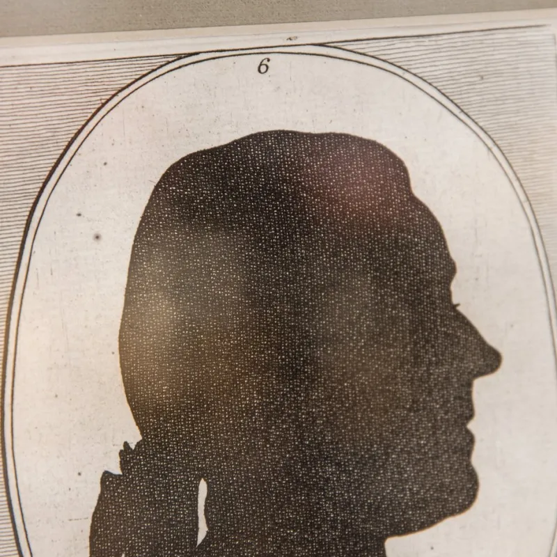 Pamono Silhouette Portrait of a Man, 18th-Century, Framed> Classical