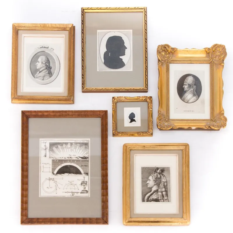 Pamono Silhouette Portrait of a Man, 18th-Century, Framed> Classical