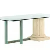 Hot Pamono Sillar Dining Table with Italian Travertine Marble Column by Joaquín Moll for Meddel