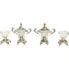 Pamono Silver & Crystal Serving Set with 2 Small Candy Dishes and 2 Salt Cellars, Set of 4> Salt & Pepper Shakers