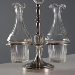 Hot Pamono Silver & Glass Oil Cruet Set from Broggi Milano