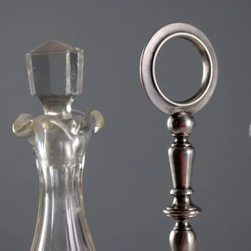Hot Pamono Silver & Glass Oil Cruet Set from Broggi Milano