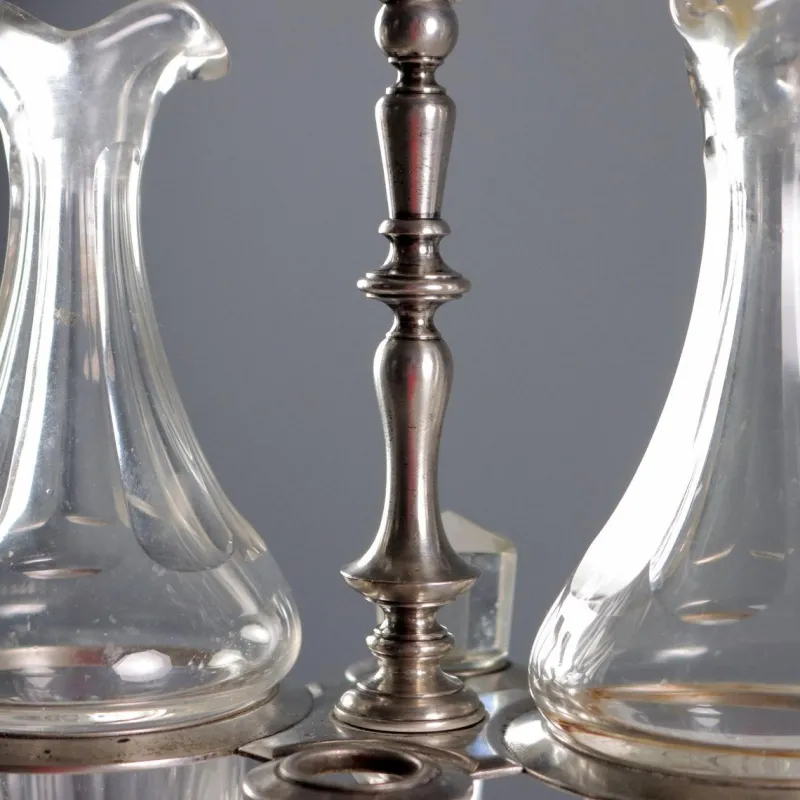 Hot Pamono Silver & Glass Oil Cruet Set from Broggi Milano