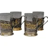 Pamono Silver 875 Tea Glasses, Moscow Russia, 1965, Set of 4> Coffee & Tea Service