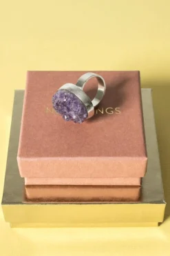 Pamono Silver and Amethyst Ring by Helge Narsakka, 1969