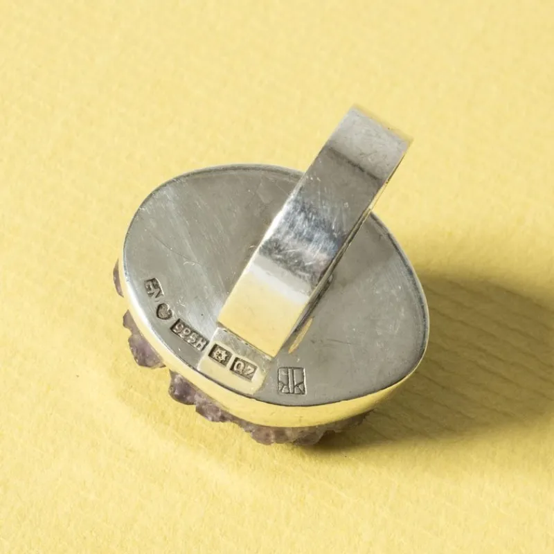 Pamono Silver and Amethyst Ring by Helge Narsakka, 1969
