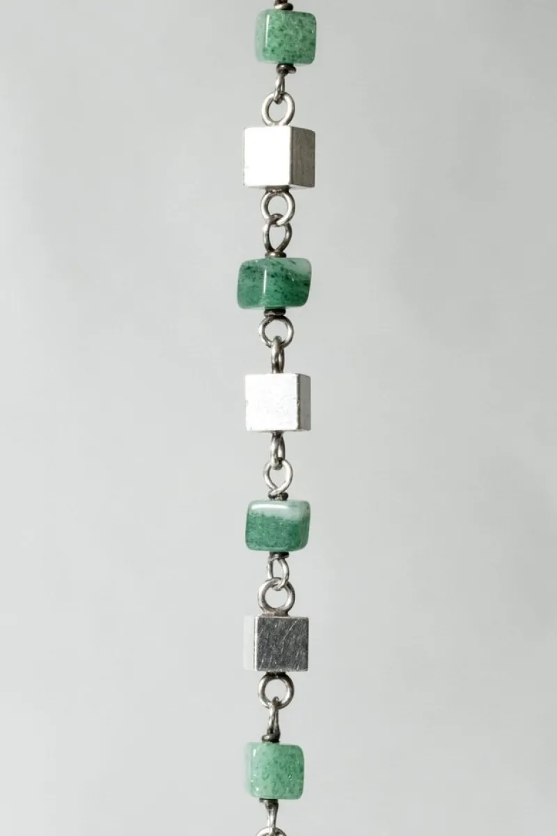 Best Pamono Silver and Aventurine Bracelet by Arvo Saarela, 1965